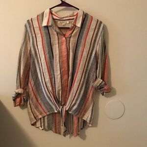 Striped Tie Button Down NWOT